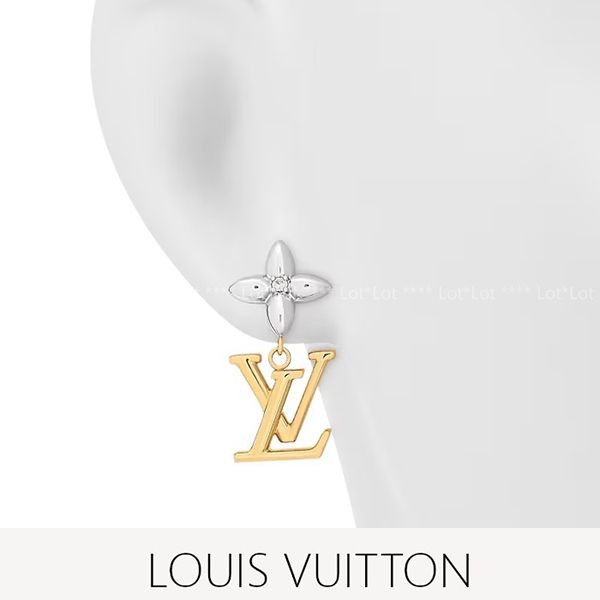 ルイヴィトン ピアス スーパーコピー LVロゴ&フラワー バイカラー M01287
