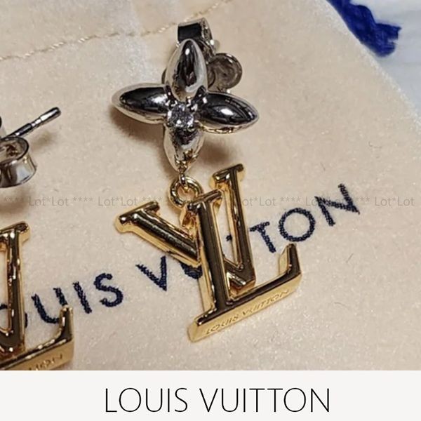 ルイヴィトン ピアス スーパーコピー LVロゴ&フラワー バイカラー M01287
