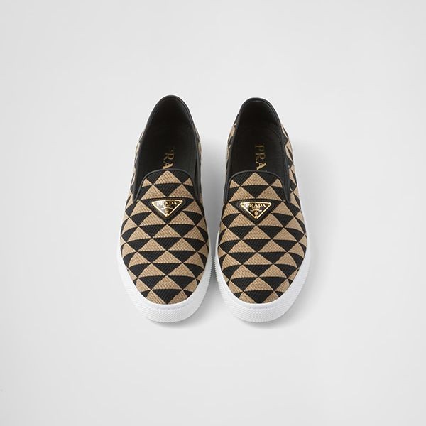2023ブランド[プラダ]スリッポンシューズ 偽物 Embroidered fabric Slip-onShoes