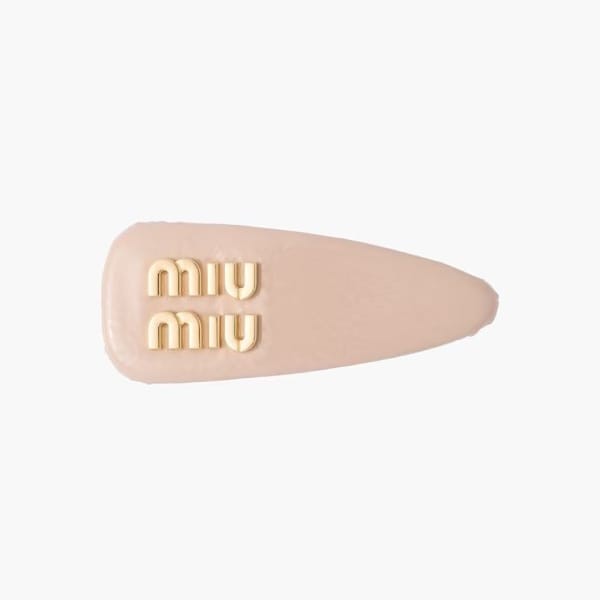 miumiu ヘアピン 偽物 パテントレザー ロゴ ミュウミュウ ヘアクリップ 偽物 全色
