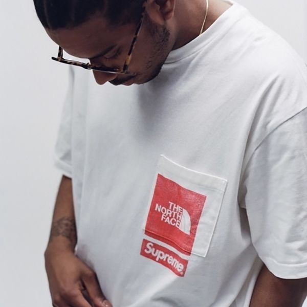 シュプリーム×ノースフェイス コラボ Printed Pocket Tee Tシャツ偽物nf09213