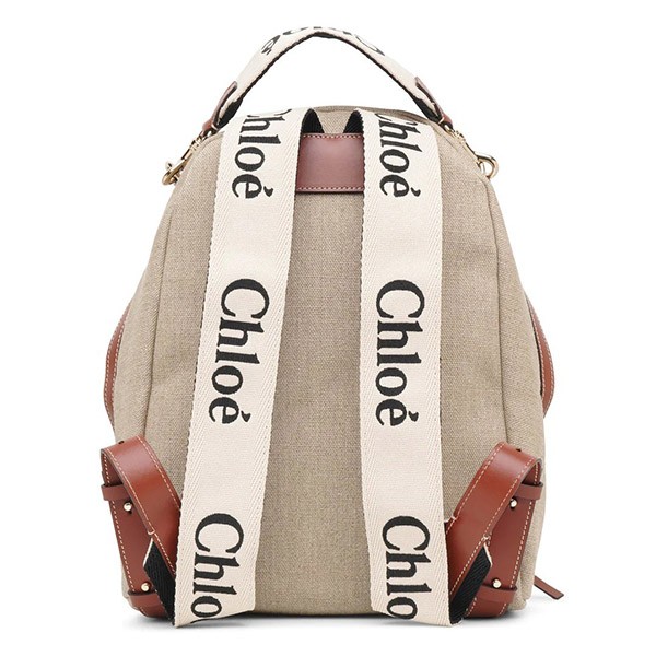 贈り物にもピッタリ★クロエ Woody 偽物 リネンキャンバス バックパック CHC23AS379L0627S