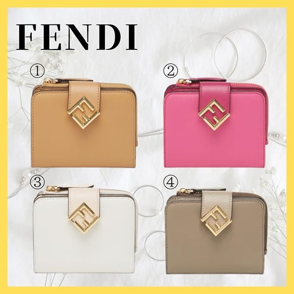 フェンディ FFダイヤモンド 二つ折り財布 偽物 4色 8M0490ALWAF15KR
