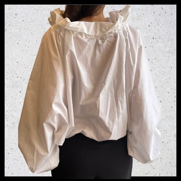 PATOU コピー オーガニックポプリン パフスリーブトップ TO0170017001W