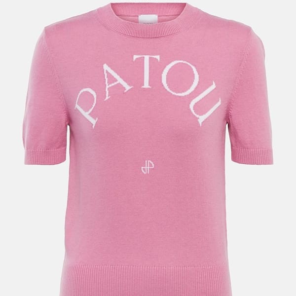 パトゥ スーパーコピー ジャガード コットン ロゴ 半袖Tシャツ 2色