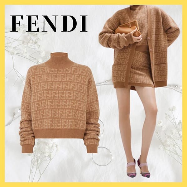 使い勝手良し☆フェンディ ブラウンカシミア セーター スーパーコピー FZXA79AQYNF0QB8