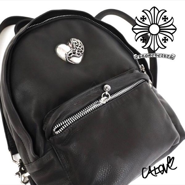 クロムハーツ スーパーコピー【Back to School】CHハート◆レザーバックパック・BLK12159