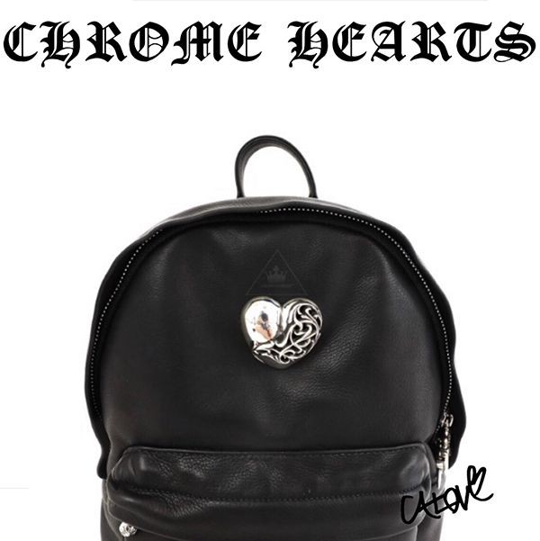 クロムハーツ スーパーコピー【Back to School】CHハート◆レザーバックパック・BLK12159