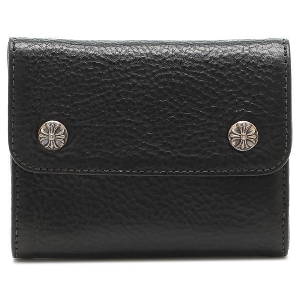 クロムハーツ N級品 三つ折り財布 ブラック メンズ 116538 ウェーブ ミニ財布
