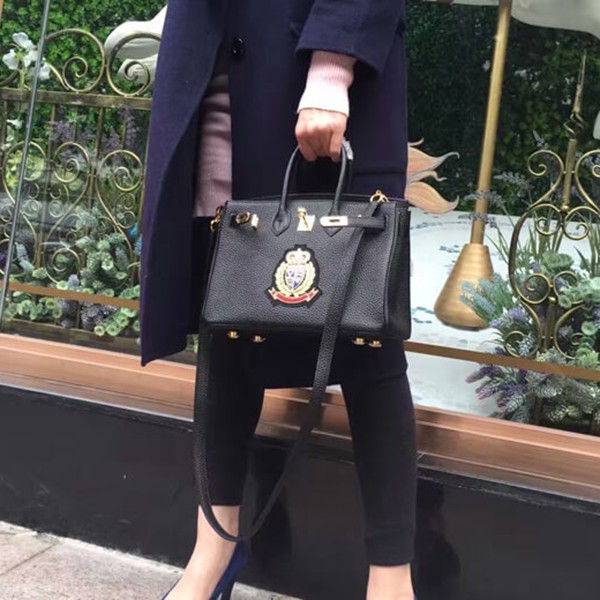 エルメスバーキン コピー 25 ハンドバッグ 塗鴉 Black ゴールド金具 トゴ Q刻印 hermes81
