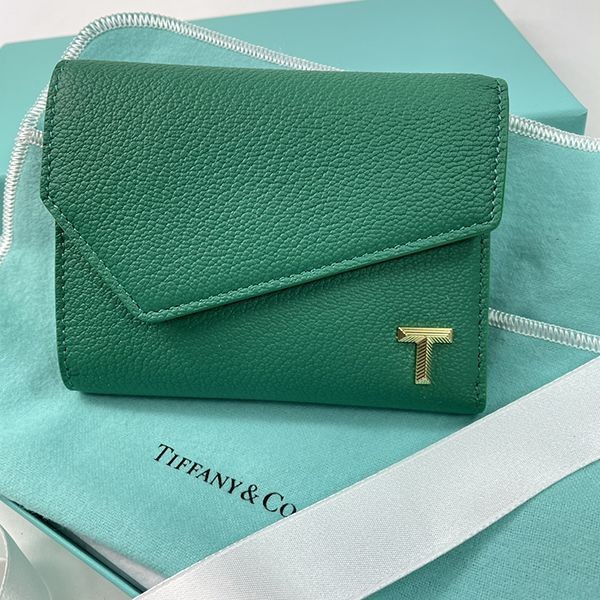 ティファニー Leather T Wallet レザー T 財布 エメラルド コピー