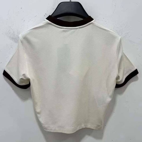 ミュウミュウ tシャツ 偽物 ロゴ クロップ T シャツ MJN427-133N-F0304