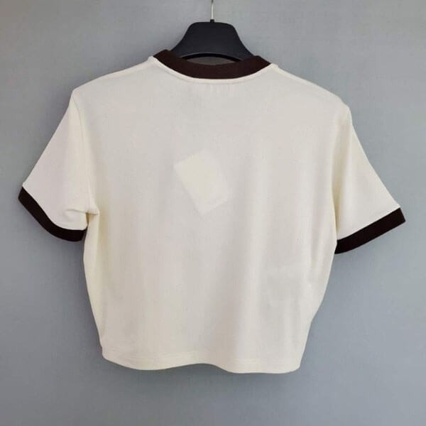 ミュウミュウ tシャツ 偽物 ロゴ クロップ T シャツ MJN427-133N-F0304