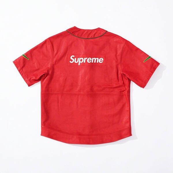 FW19 Supreme Nike スーパーコピー Leather Baseball Jersey ベースボールシャツ