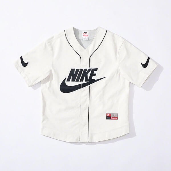 FW19 Supreme Nike スーパーコピー Leather Baseball Jersey ベースボールシャツ