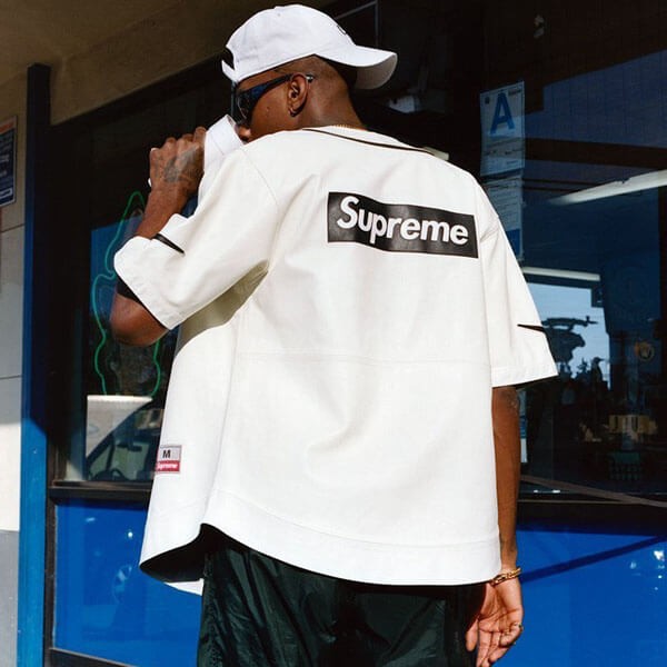 FW19 Supreme Nike スーパーコピー Leather Baseball Jersey ベースボールシャツ