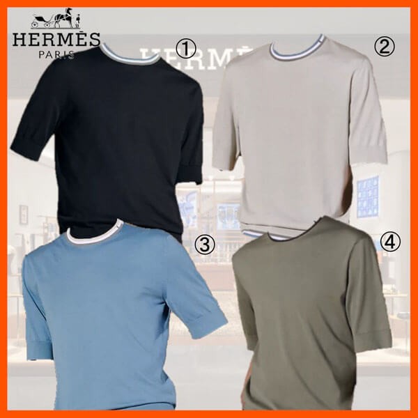 【上品さUP♪】エルメス 偽物 ストライプ&ツイスト ニット H457305HA
