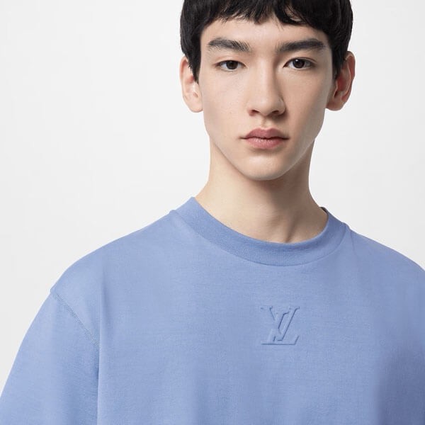 大人気 ルイヴィトン エンボス LV ロゴTシャツ ブランドシティ 偽物 1AA5E2
