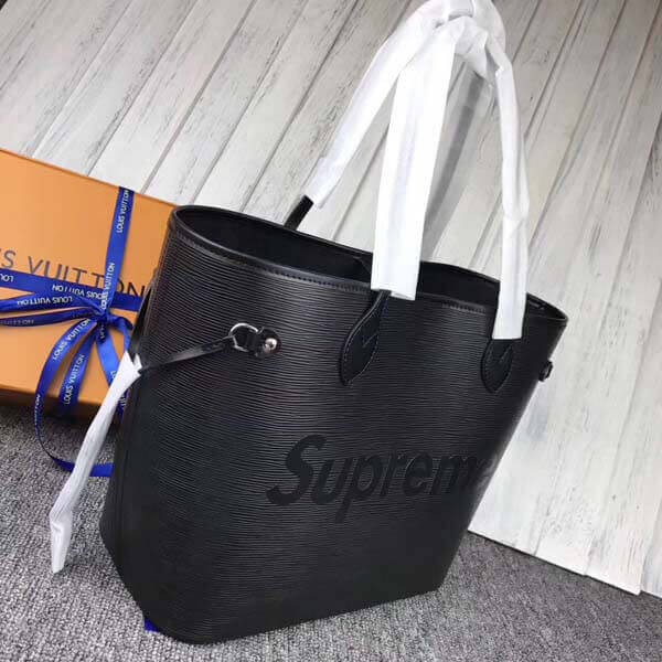 ルイヴィトン シュプリーム トートバッグ スーパーコピー Neverfull エピ ネヴァーフルMM コクリコ 赤*ブラック 2色