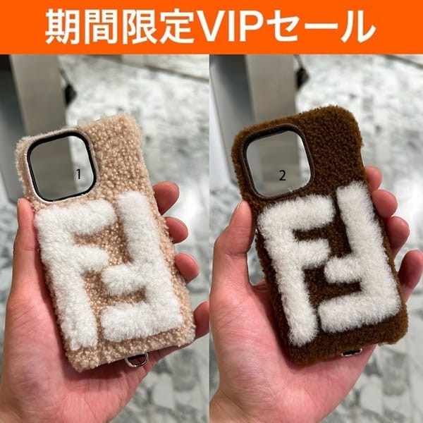 フェンディ モコモコ iPhone13Proケース FFロゴ 香港 スーパーコピー 2色 fd00003