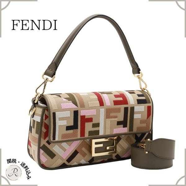 フェンディ FF刺繍 キャンバス バッグ 2way バンコク スーパーコピー 8BR600ANH4F1Q6O