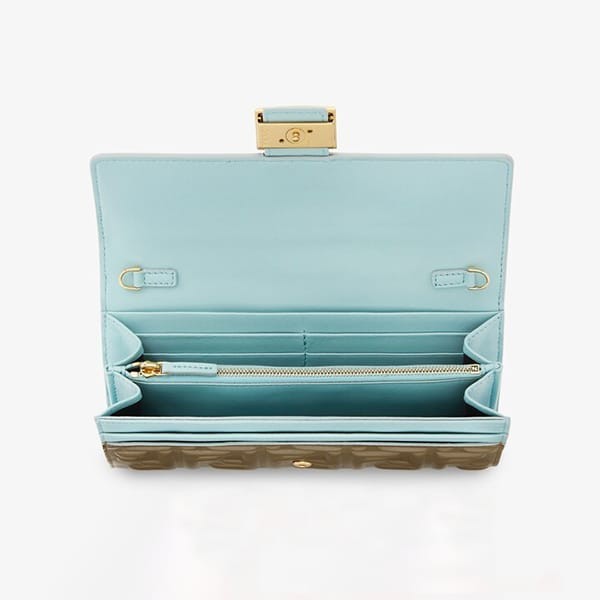 フェンディ 偽物 FFモチーフ バゲット コンチネンタル財布 チェーン付 2色 8M0365AT00F1PQH