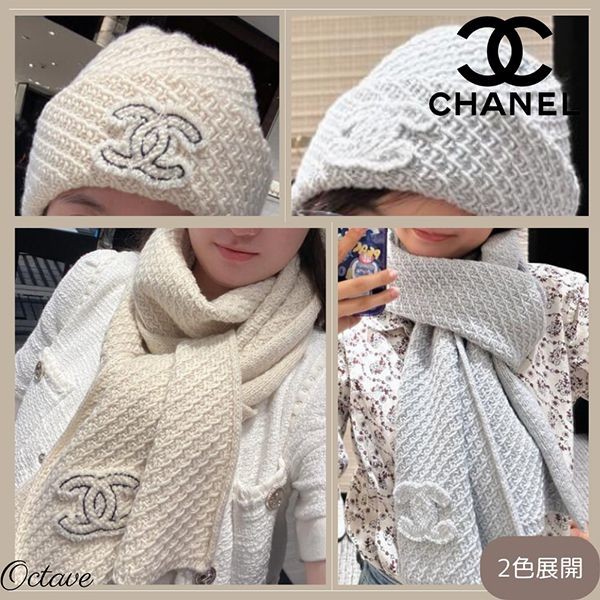 2024ブランドシャネル マフラー 偽物カシミヤ&ニット帽 24-25aw 08036
