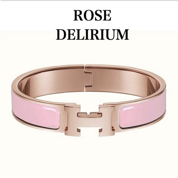 【エルメス クリックh 偽物】clic h bracelet ローズゴールドブレスレット h08274