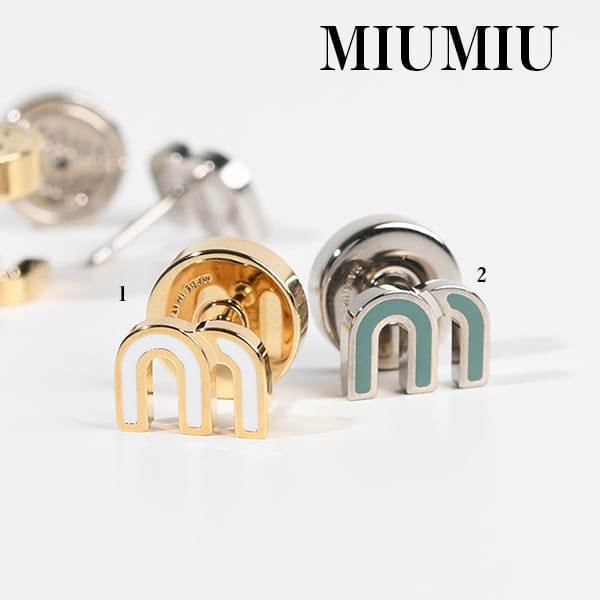 ミュウミュウ エナメルメタル ピアス スーパーコピー 2色 miu0001