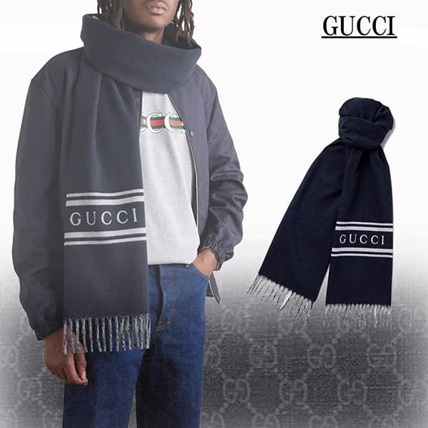 グッチ スーパーコピー ロゴ ウール カシミヤ マフラー gc0002