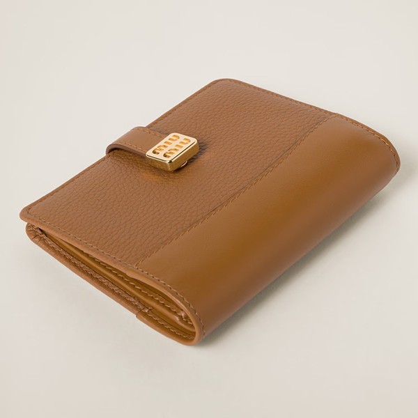 ミュウミュウ 偽物 Compact Wallet ロゴベルト 三つ折り財布 4色 miu21154