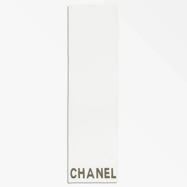 【新作♪ユニセックス】CHANEL カシミヤマフラー シンプルロゴ