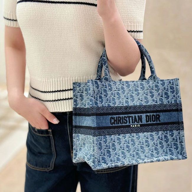 デニム ディオール Book Tote バッグ スモール M1265ZEGC_M49E