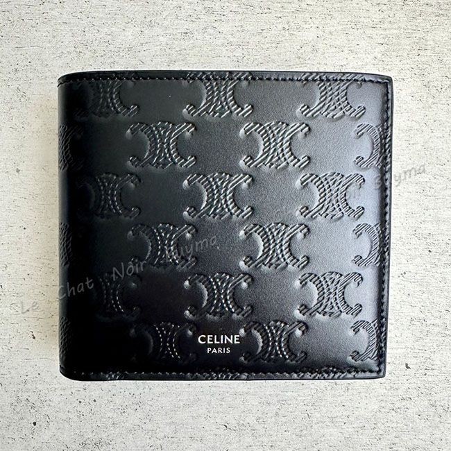 国内完売★セリーヌ トリオンフ コピー エンボス加工 二つ折り財布 10C873FQB.38SI