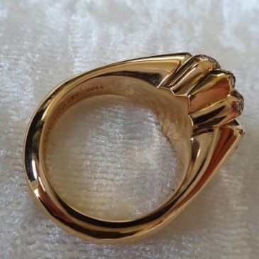 クロムハーツ カットアウト 偽物 CHプラス リング パヴェダイヤ 22k 指輪 121829