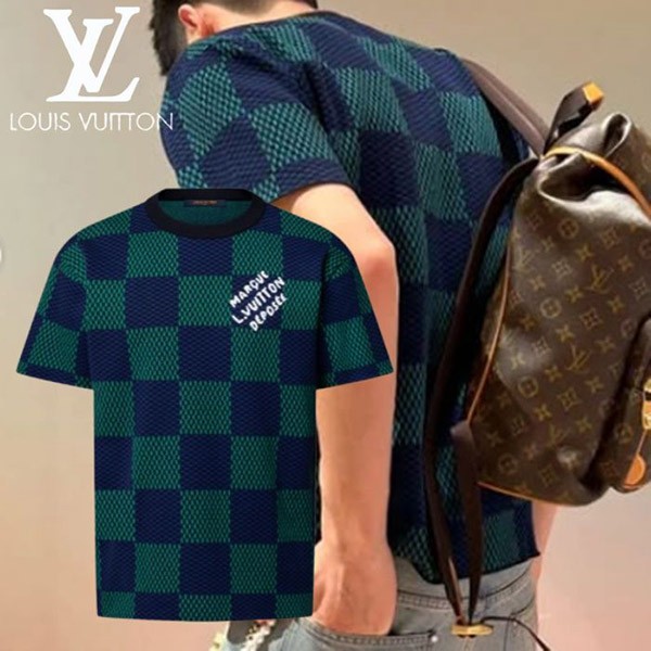 【存在感抜群☆】ルイヴィトンコピー LV ジャカード ダミエ 半袖Ｔシャツ 1AHBCV