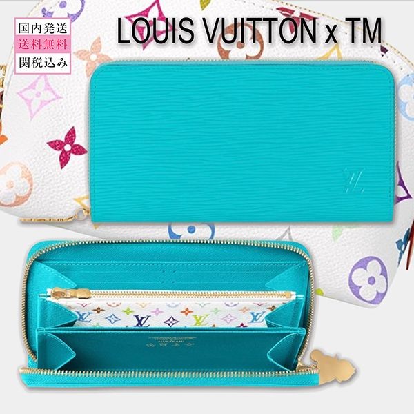 ルイヴィトン LV × TM ジッピー 長財布 コピー ブルー ロゴ M14158
