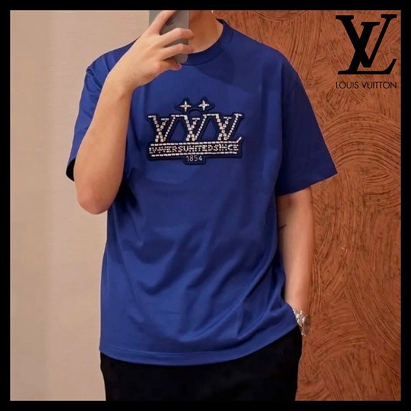 即日配送【シンプル☆】ルイヴィトン コピー エンベリッシュドコットンTシャツ 1AHCNN