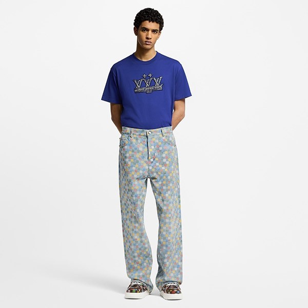 【シンプル☆】ルイヴィトン コピー エンベリッシュドコットンTシャツ 1AHCNN