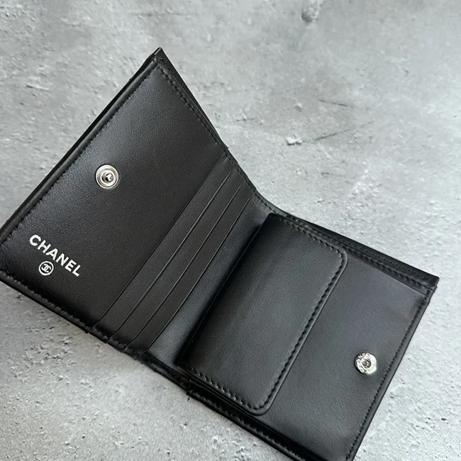 シャネル 折りたたみ財布 コピー オールブラック AP3817 B15615 94305