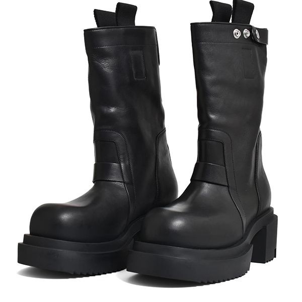 リックオウエンス 偽物 Runway Pull On Bogun Boots ブーツ ブラック