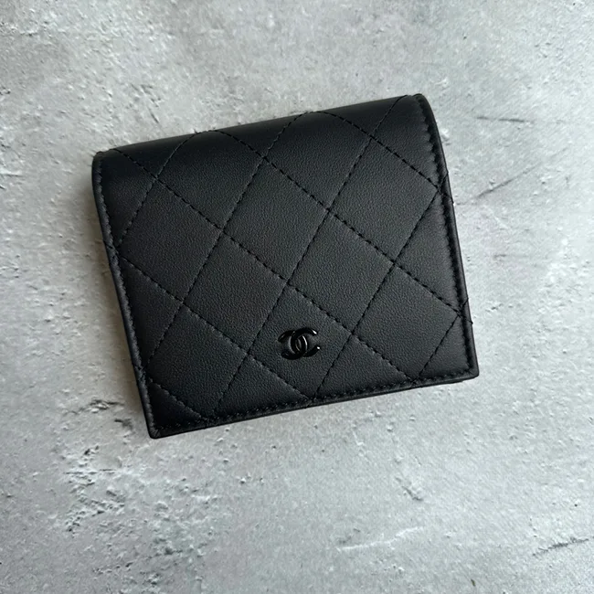シャネル 折りたたみ財布 コピー オールブラック AP3817 B15615 94305