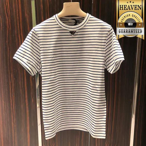 プラダ コットンTシャツ 偽物 ボーダー UJN824