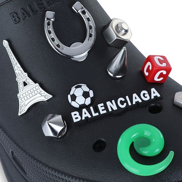 バレンシアガ CROCS サンダル コピー ロゴ ミュール JIBBITZ ラバー