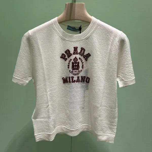 注目商品！プラダ カシミヤ インターシャ Tシャツ ウィメンズ P24M2M