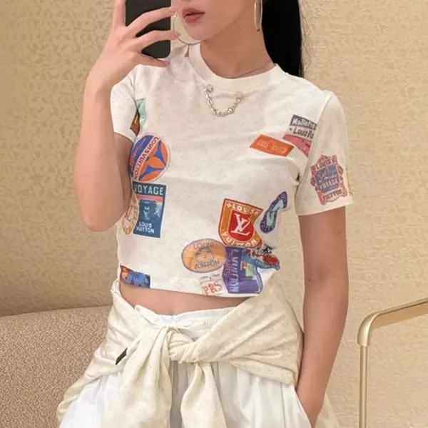 ルイヴィトン クロップトップ Tシャツ コピー 1AHITI