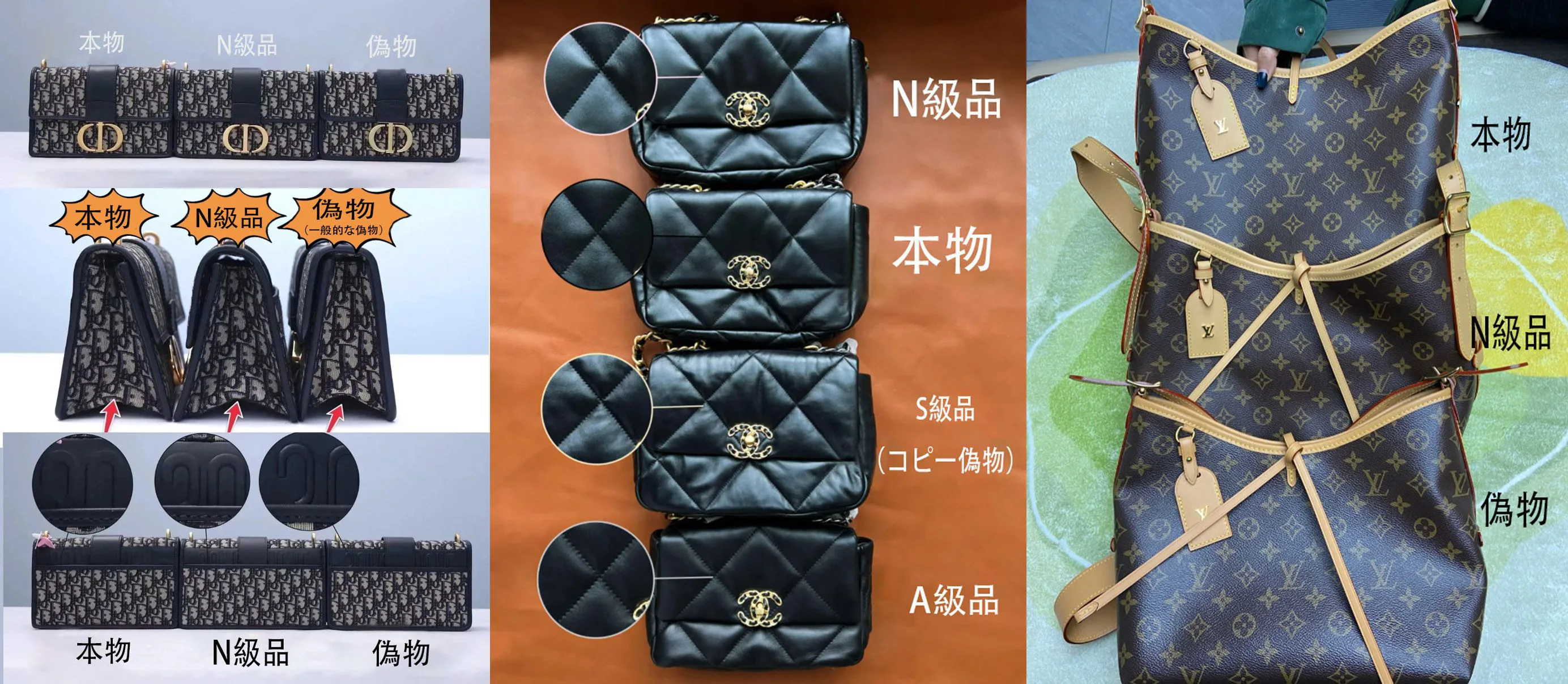 ブランドバッグのN級品：革の質感と縫製