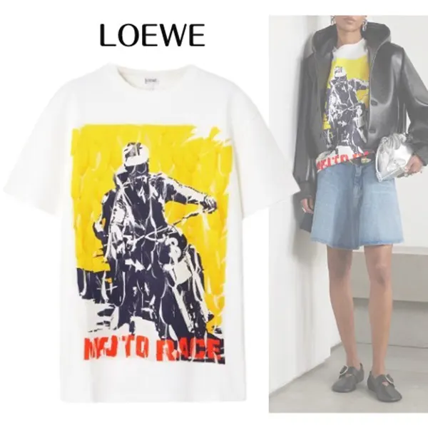 完売前に新作を先取りロエベ リラックスフィット Tシャツ コピー コットンブレンド S540Y22X68-9990