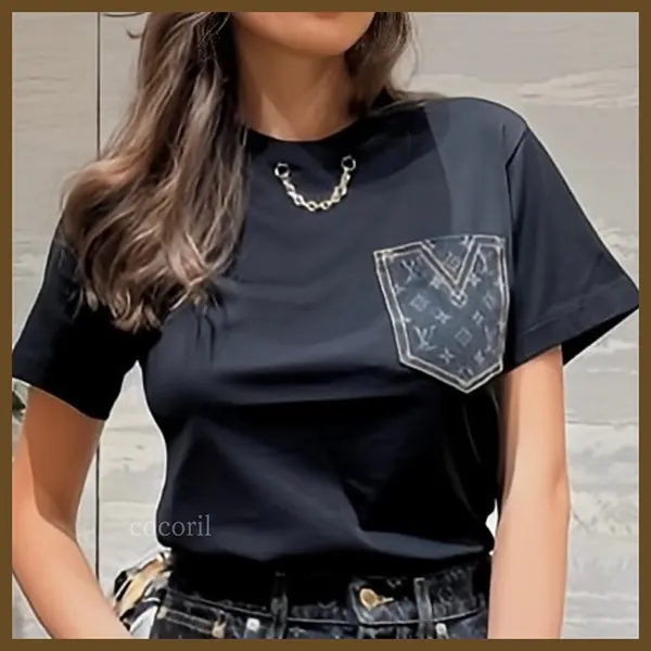 人気商品★ルイヴィトン ポケットTシャツ コピー デニム 1AGT03