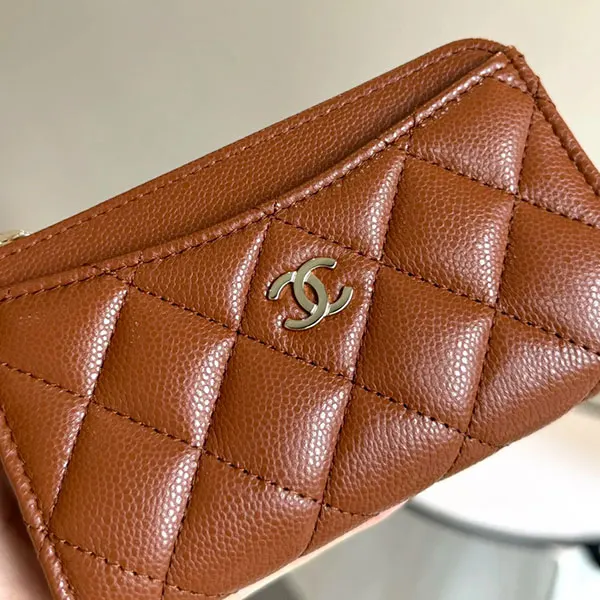 シャネル コピー フラグメントケース キャビアスキン 茶 コインケース 25060505